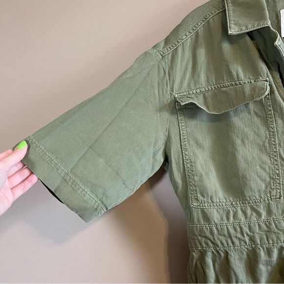 ✨ Zara Safari Utility Playsuit Romper Olive Green XS - Picture 5 of 10